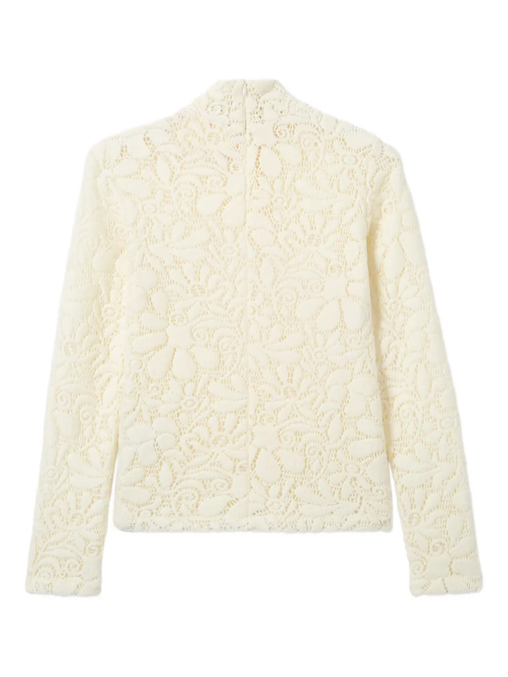 La DoubleJ Top met col en bloemenkant Beige