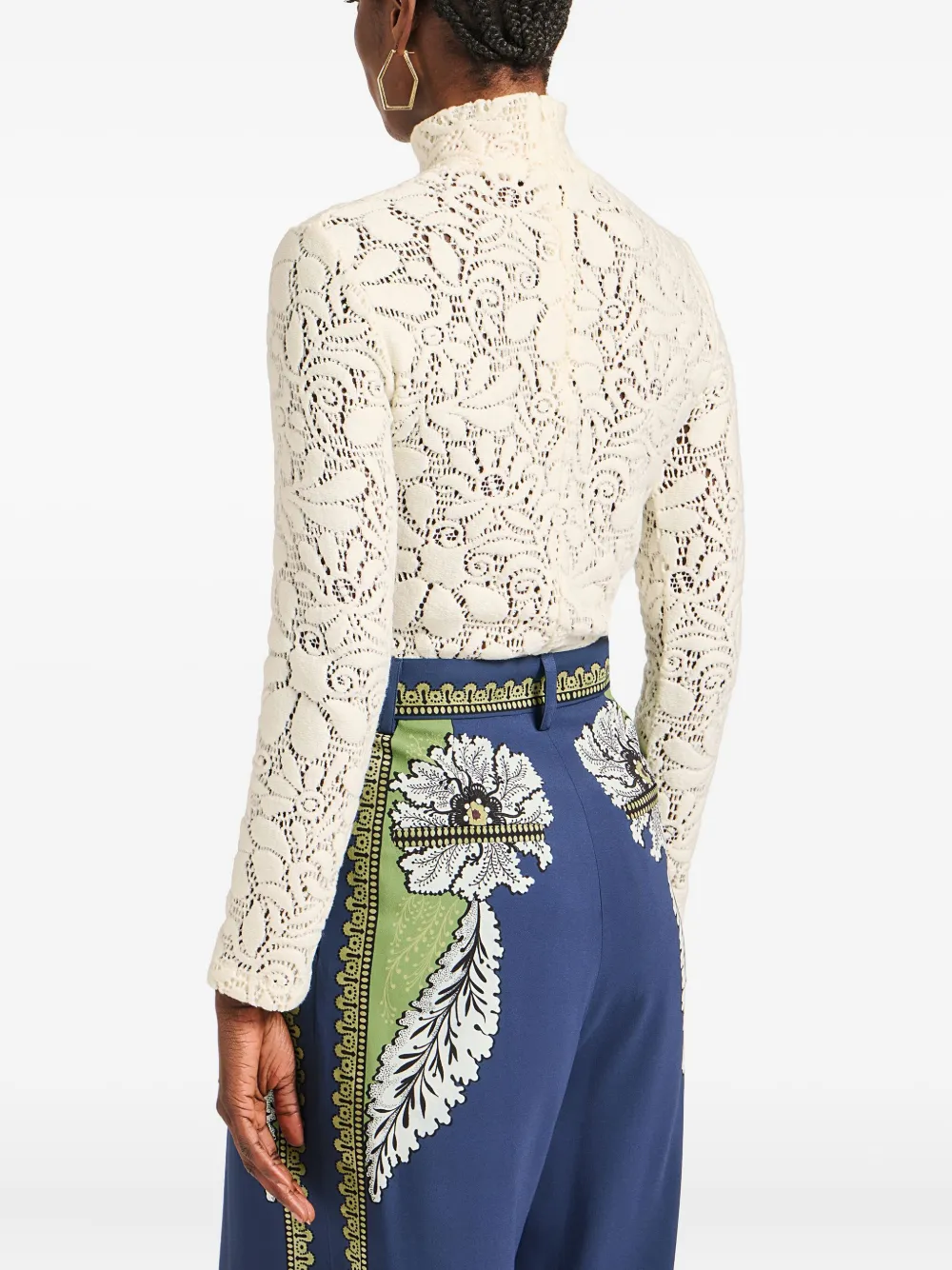 La DoubleJ floral-pattern lace turtleneck top | T-Shirts & Jersey Shirts | Image 2