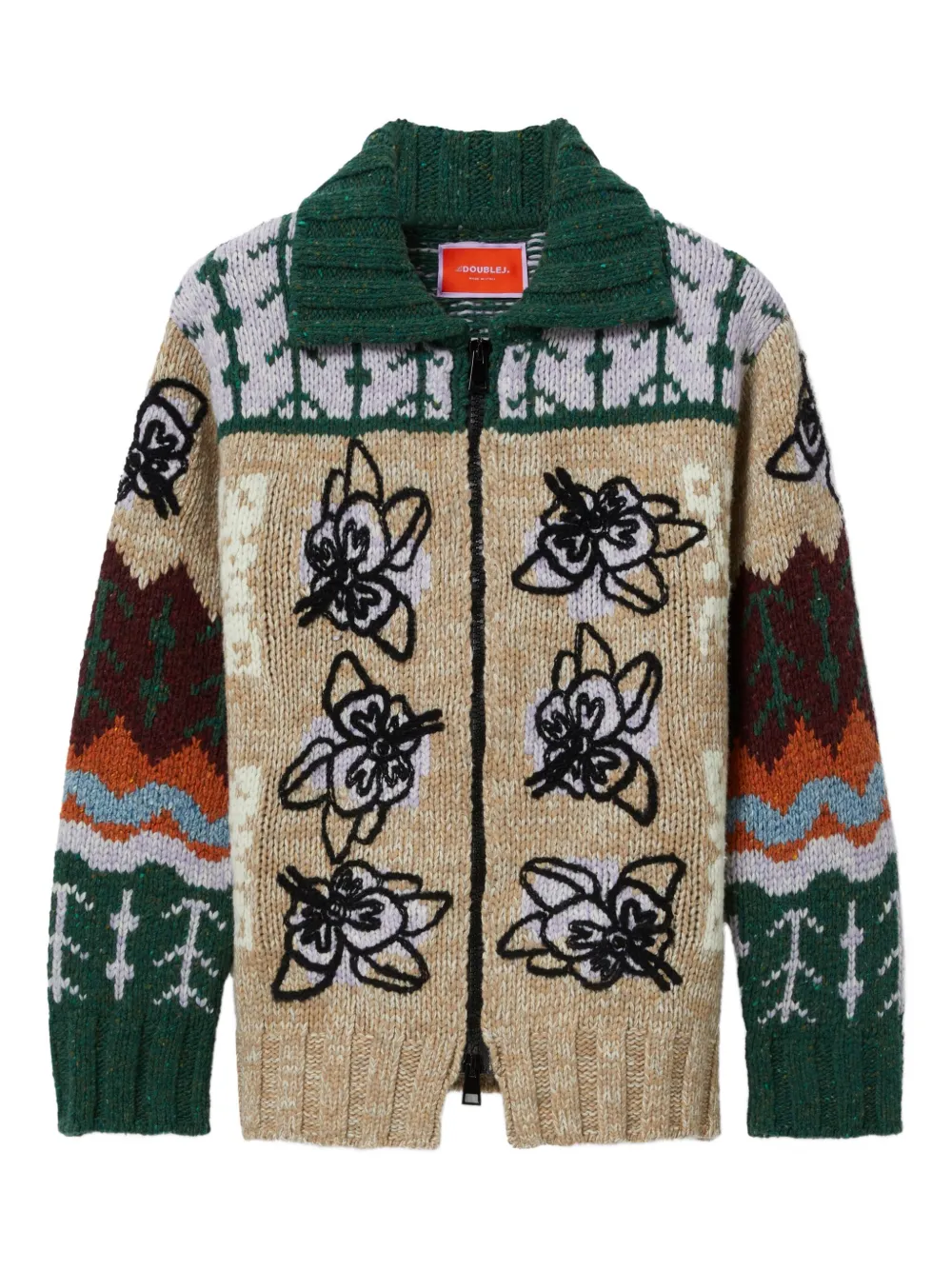 La DoubleJ floral-embroidered cardigan | Neutrals | Image 1