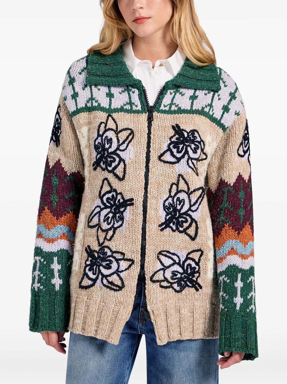 La DoubleJ floral-embroidered cardigan | Cardigans | Image 2