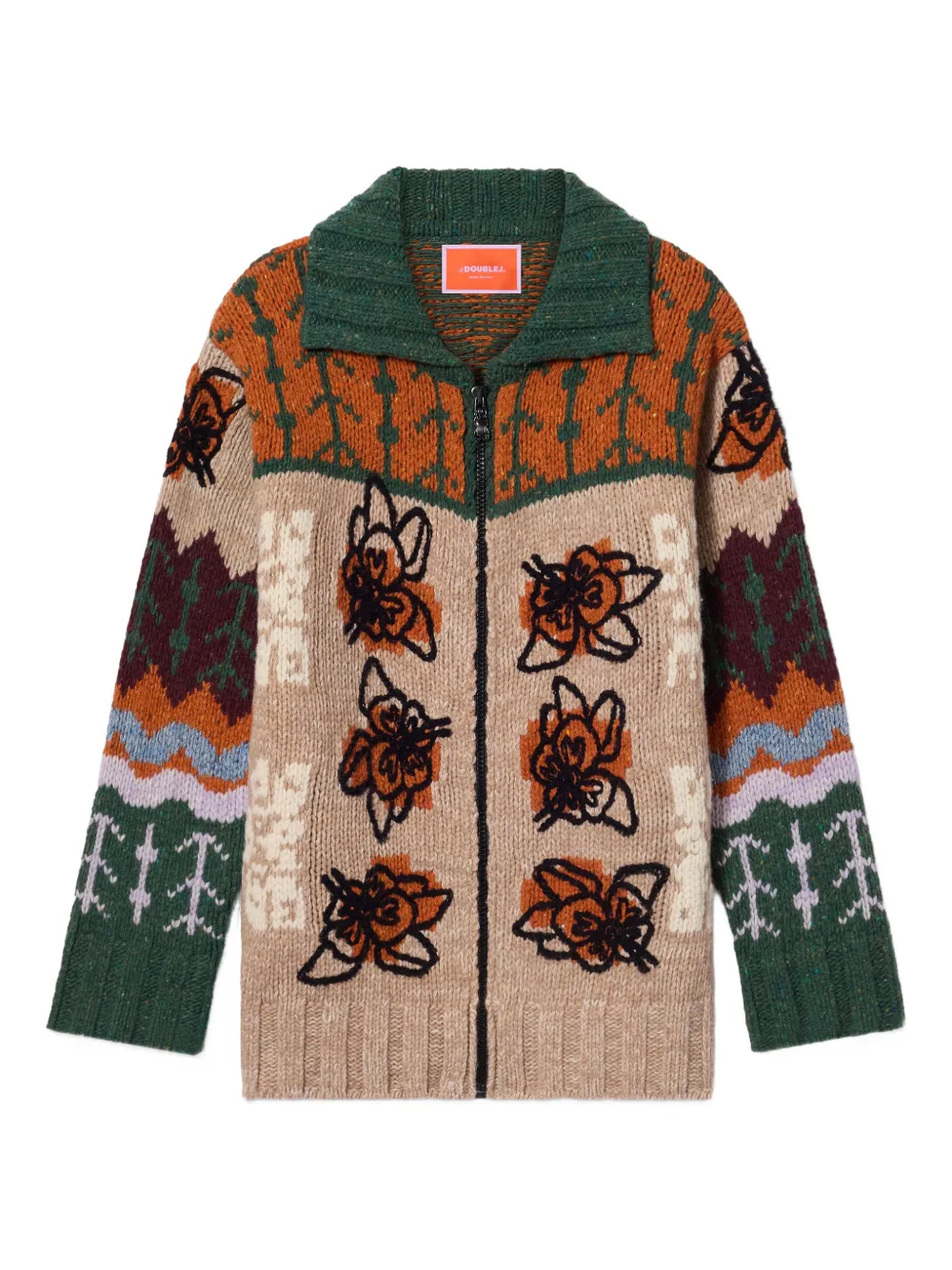 La DoubleJ Cardigan con ricamo floreale - Toni neutri