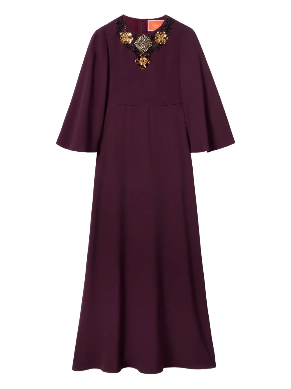 La Doublej Sorella Bell-sleeve Maxi Dress In Purple