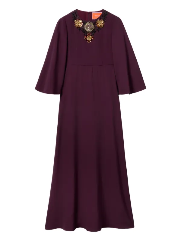La DoubleJ Sorella bell-sleeve Maxi Dress | Red | FARFETCH PL