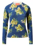 La DoubleJ floral-print crew-neck sweater - Blue