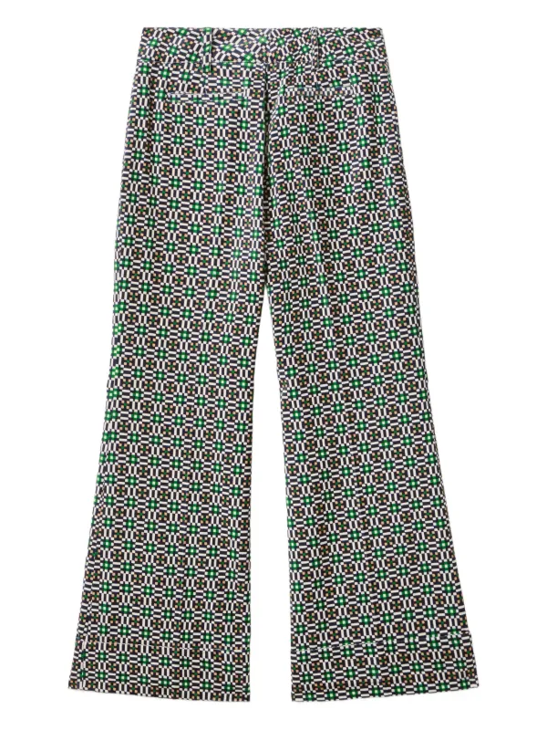 La DoubleJ Hendrix Geometric-print Trousers in Black