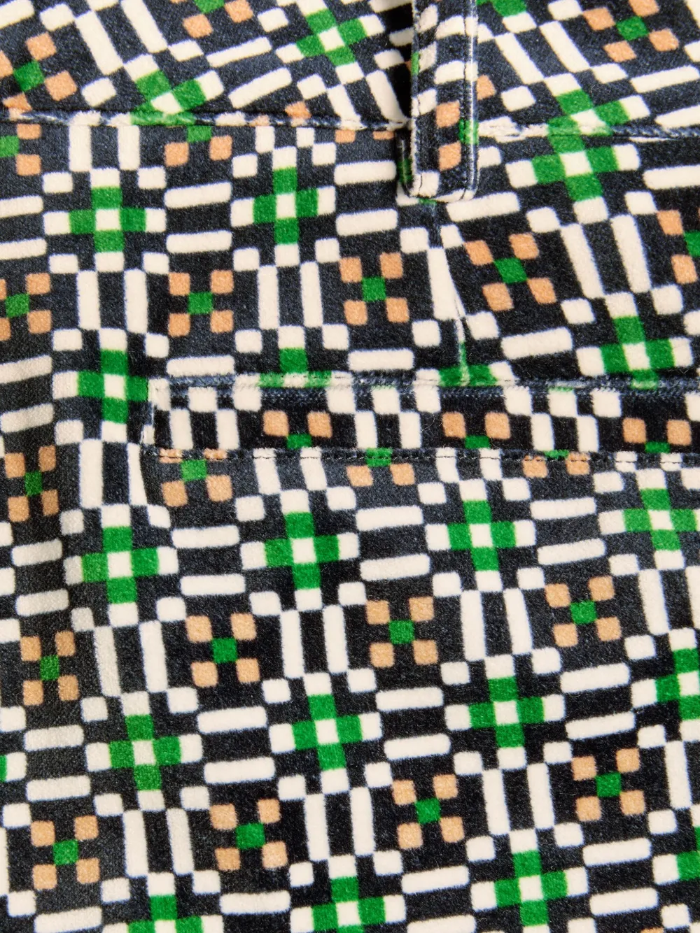 La Doublej Hendrix Geometric-print Trousers In Black