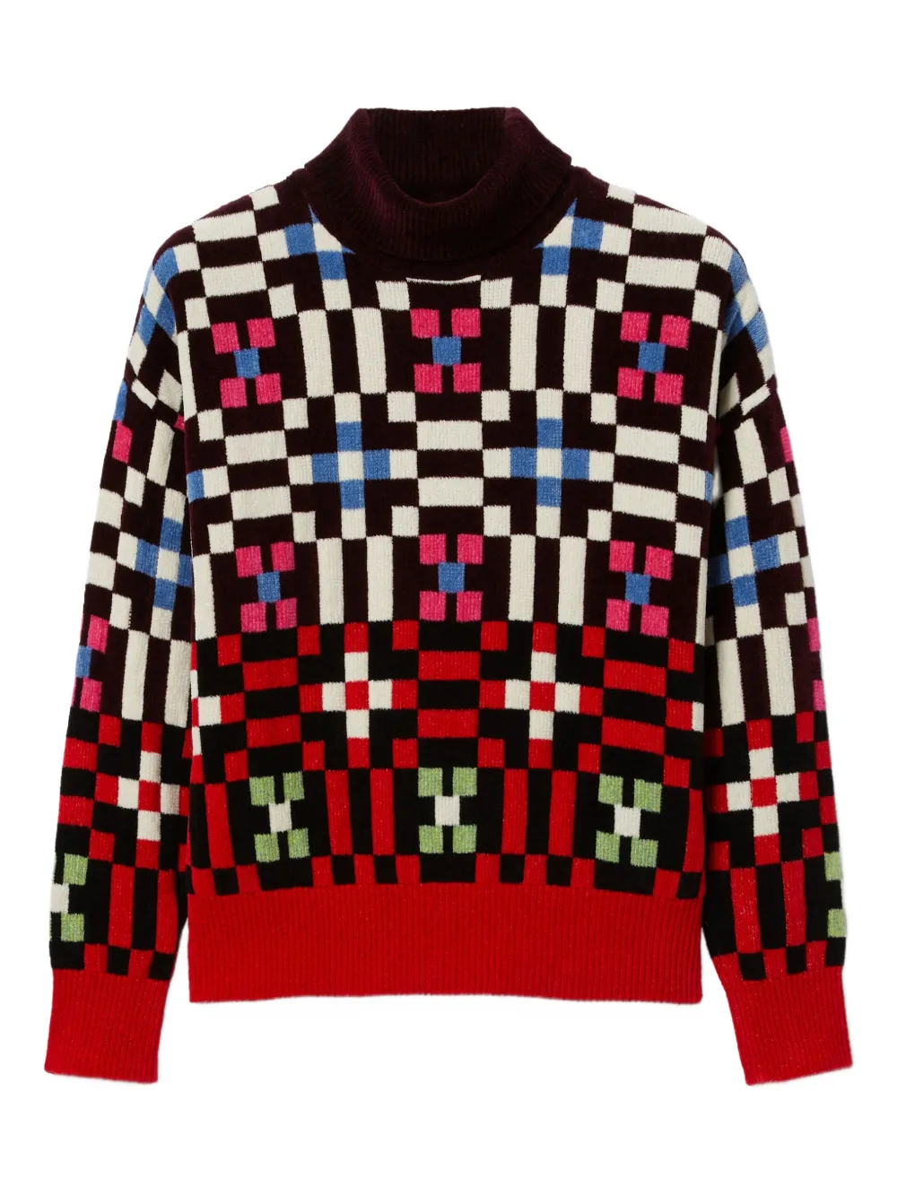 La Doublej Geometric-pattern Sweater In Multi