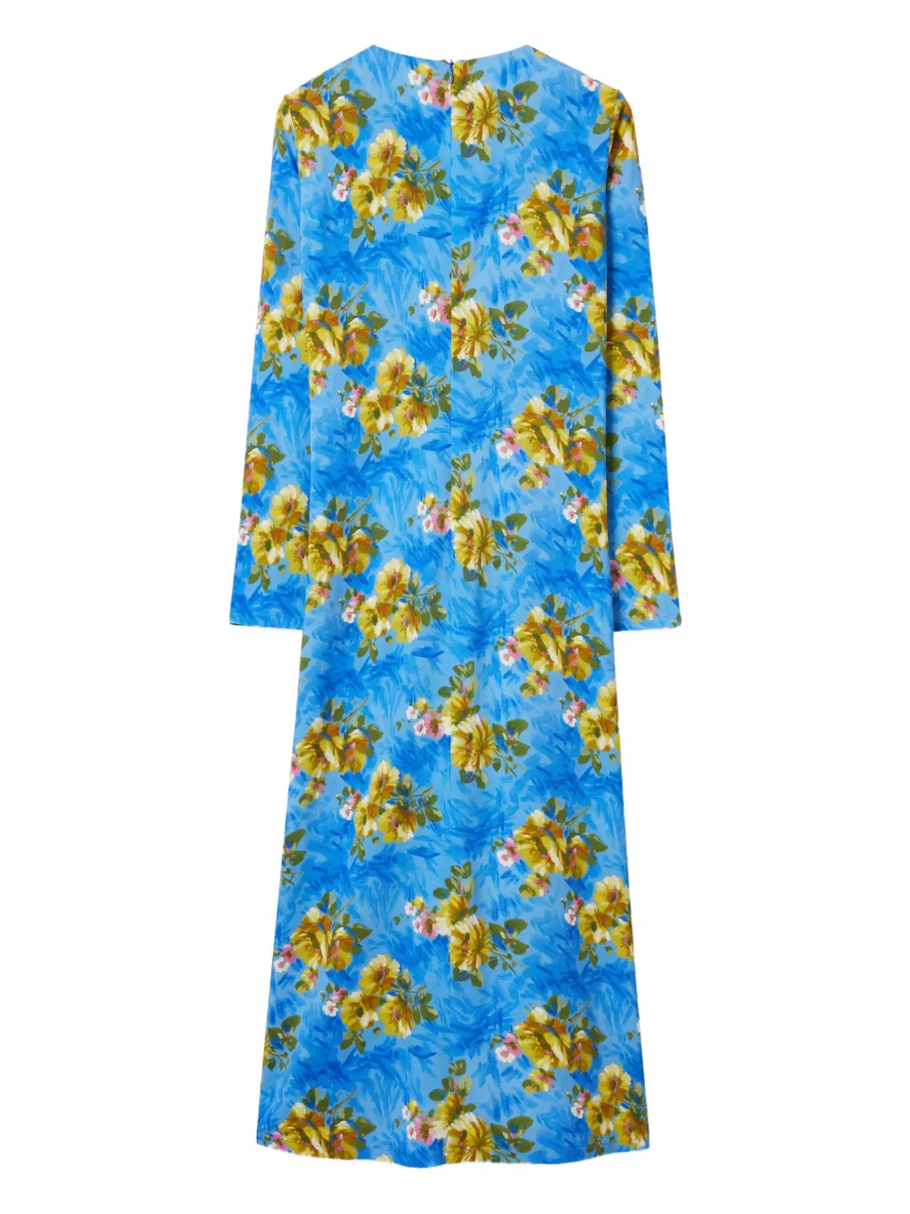 La DoubleJ Maxi-jurk met bloemenprint en lange mouwen Blauw