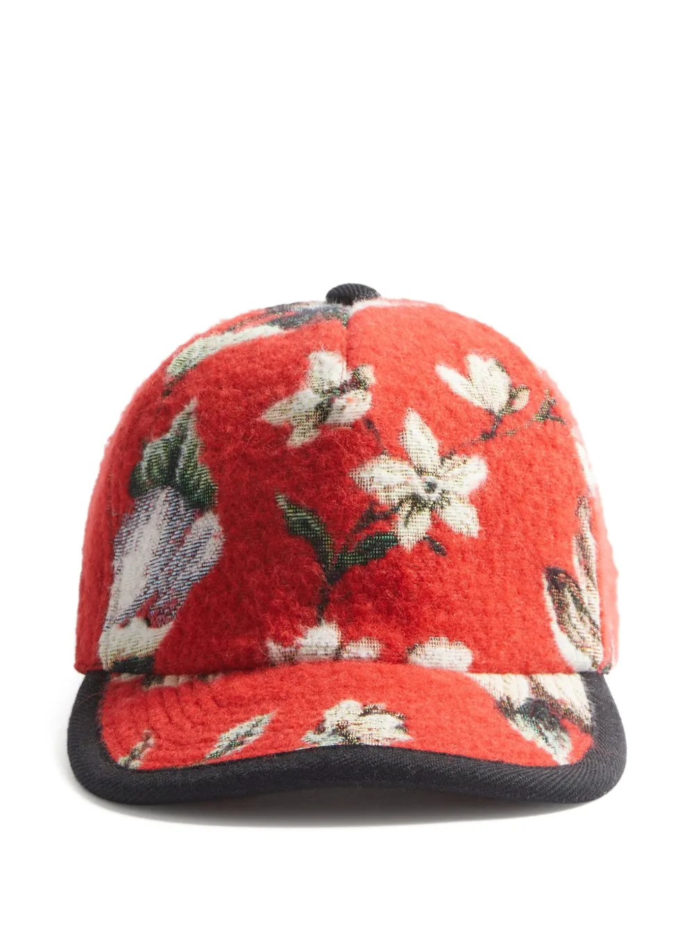 La DoubleJ Honkbalpet met bloemenprint - Rood