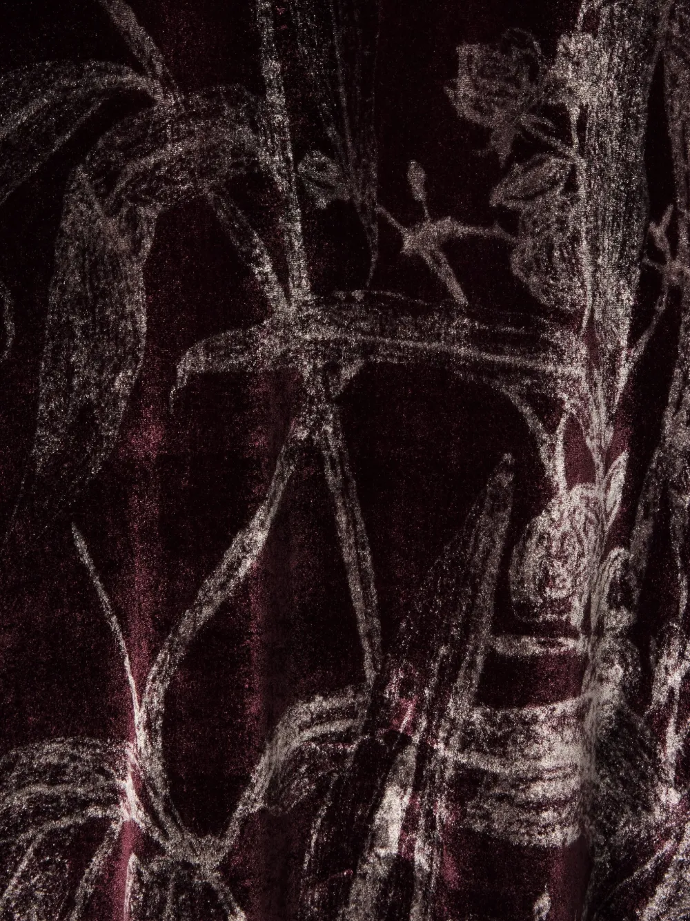 La DoubleJ Maxi-jurk met bamboe print en lange mouwen Rood