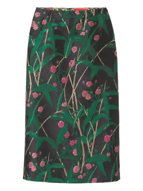 La DoubleJ floral-jacquard pencil skirt