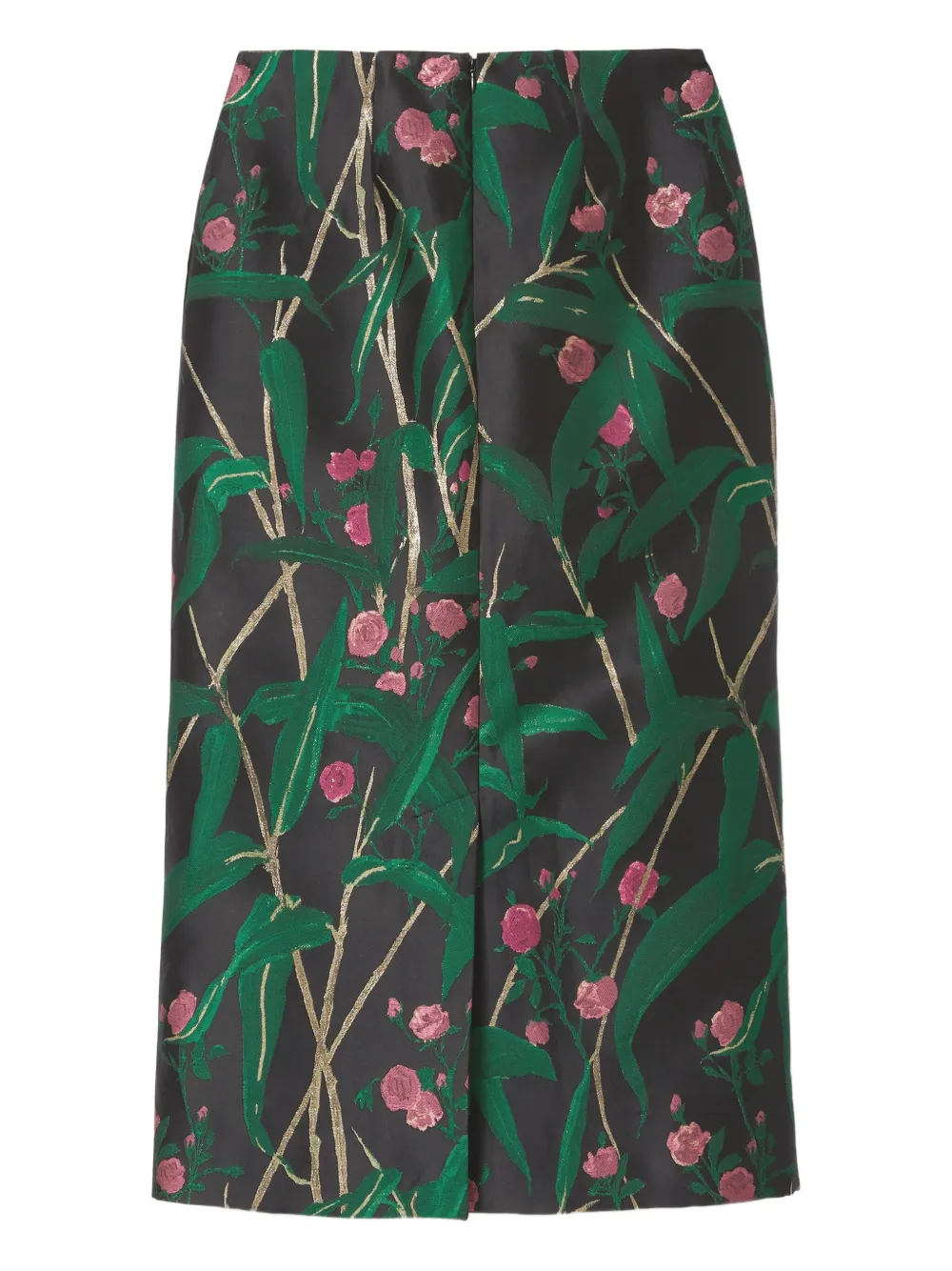 La DoubleJ Rok met bloemenjacquard Groen