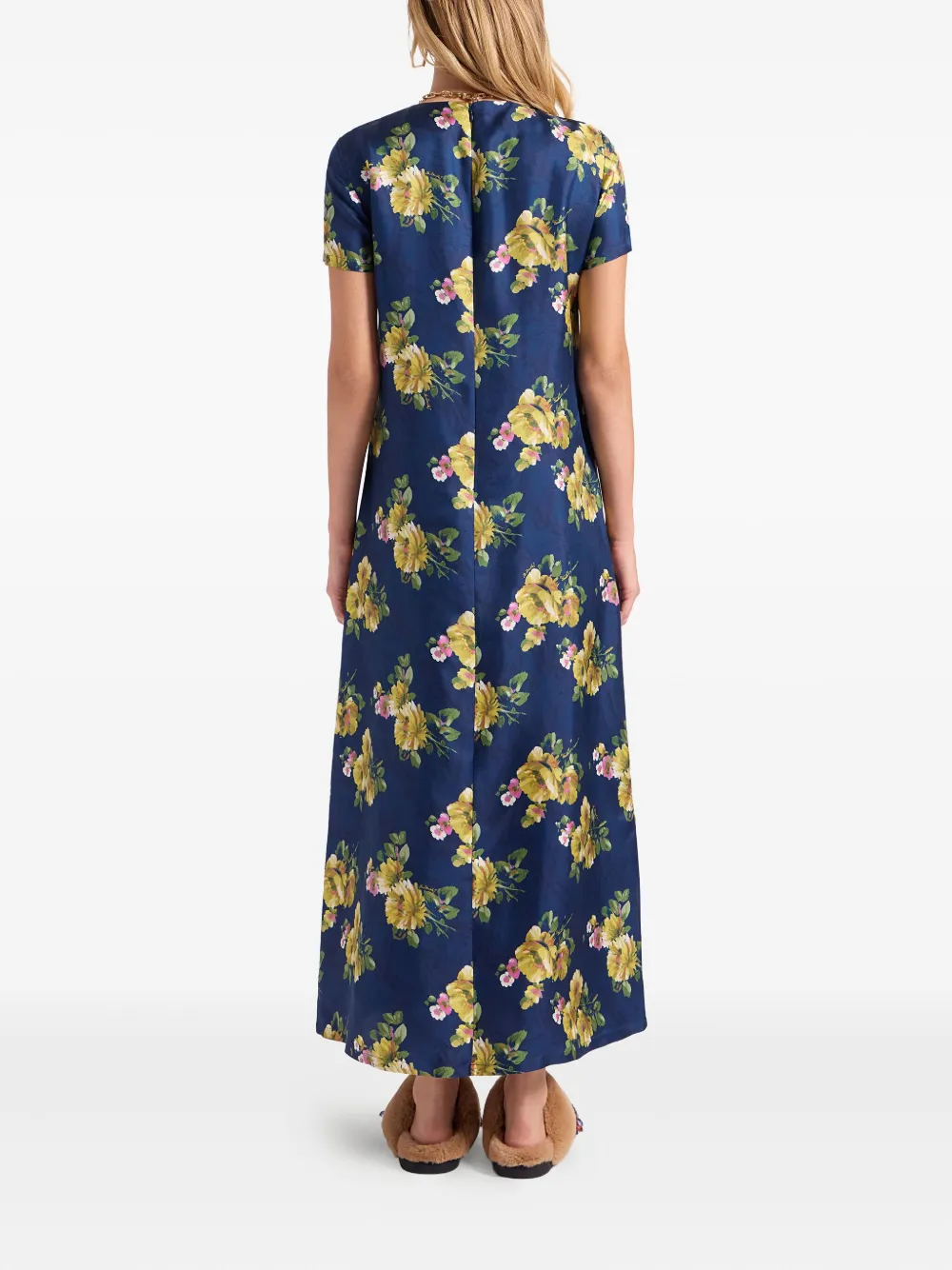 La DoubleJ Jurk met bloemenprint Blauw