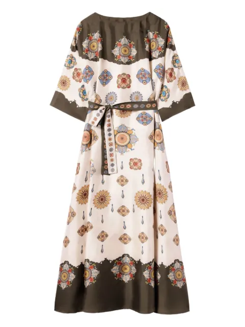 La DoubleJ placed floral print silk dress