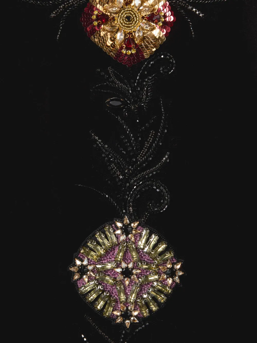 La DoubleJ Mini-jurk met geborduurde bloemen Zwart