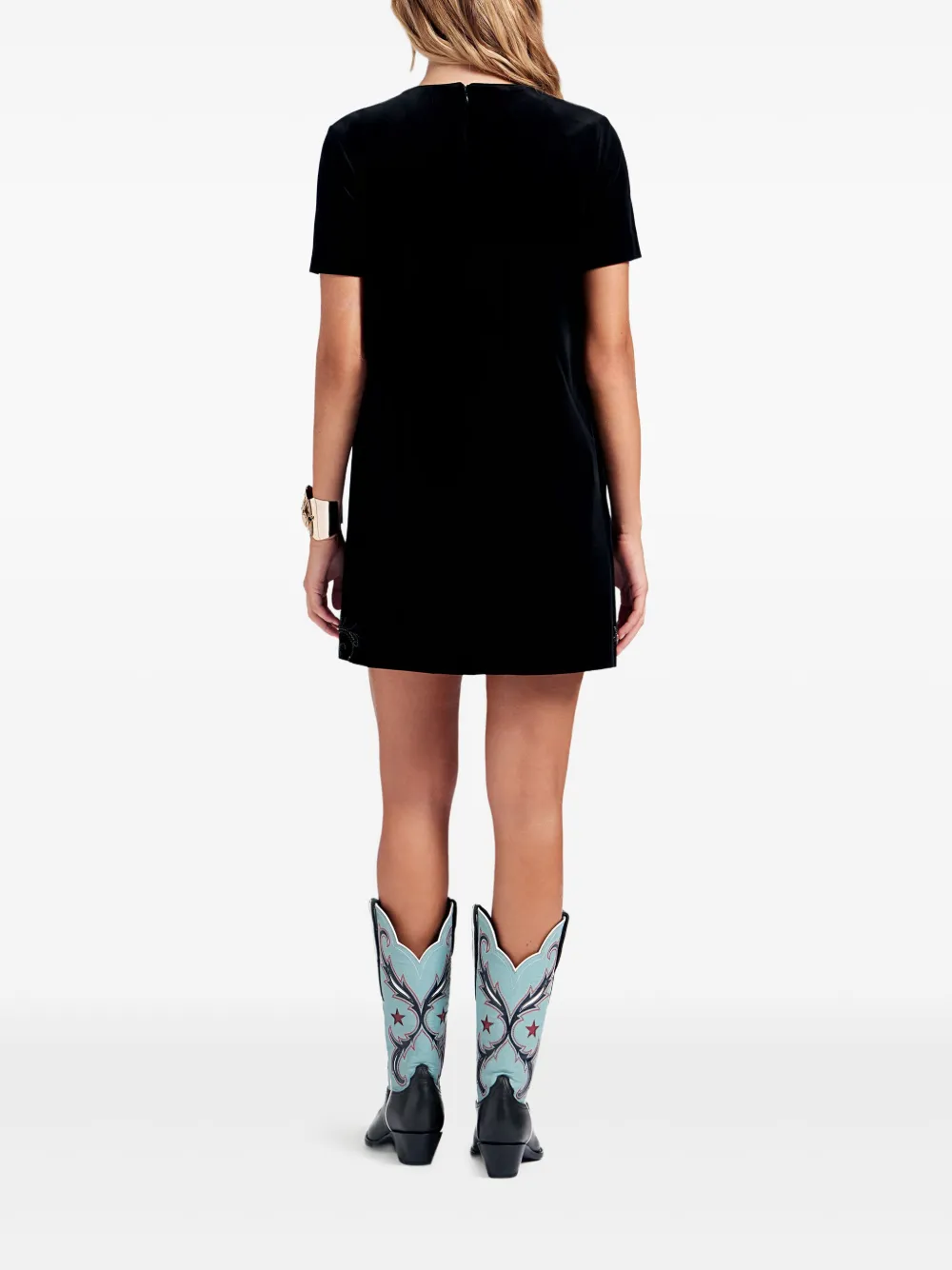 La DoubleJ Mini-jurk met geborduurde bloemen Zwart