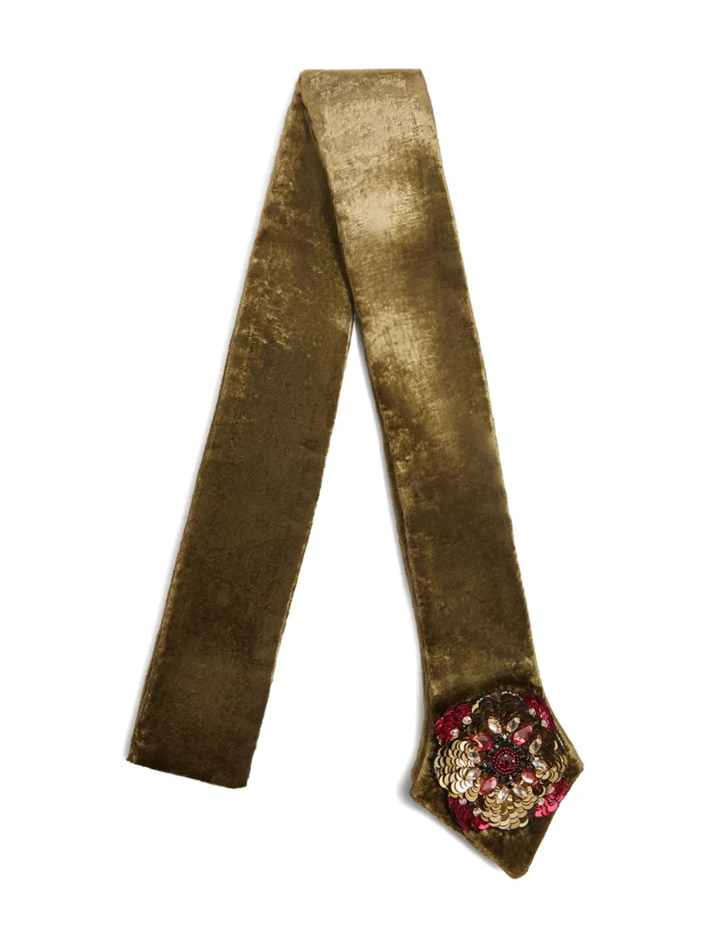 La Doublej Ella 2-ways Embellished Velvet-texture Stole In Brown