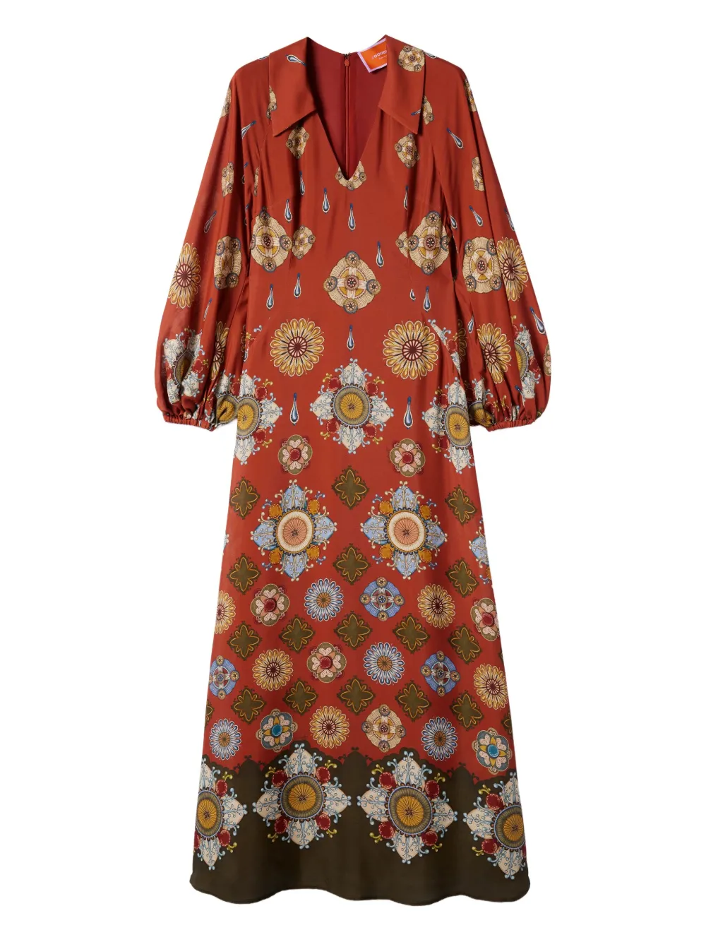 La DoubleJ Diva puff-sleeve midi dress | Red | Image 1