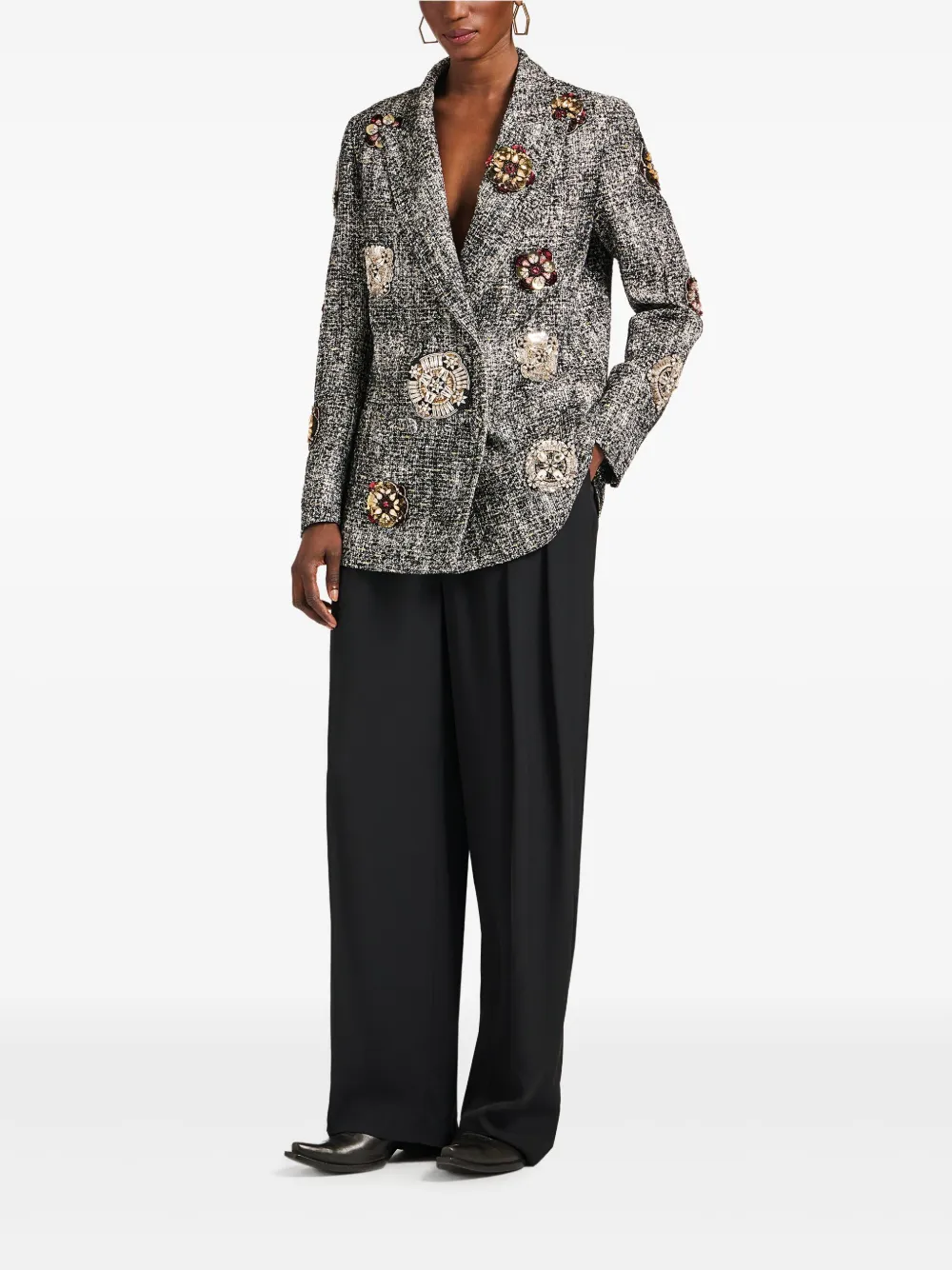 La DoubleJ Blazer met borduurwerk Zwart