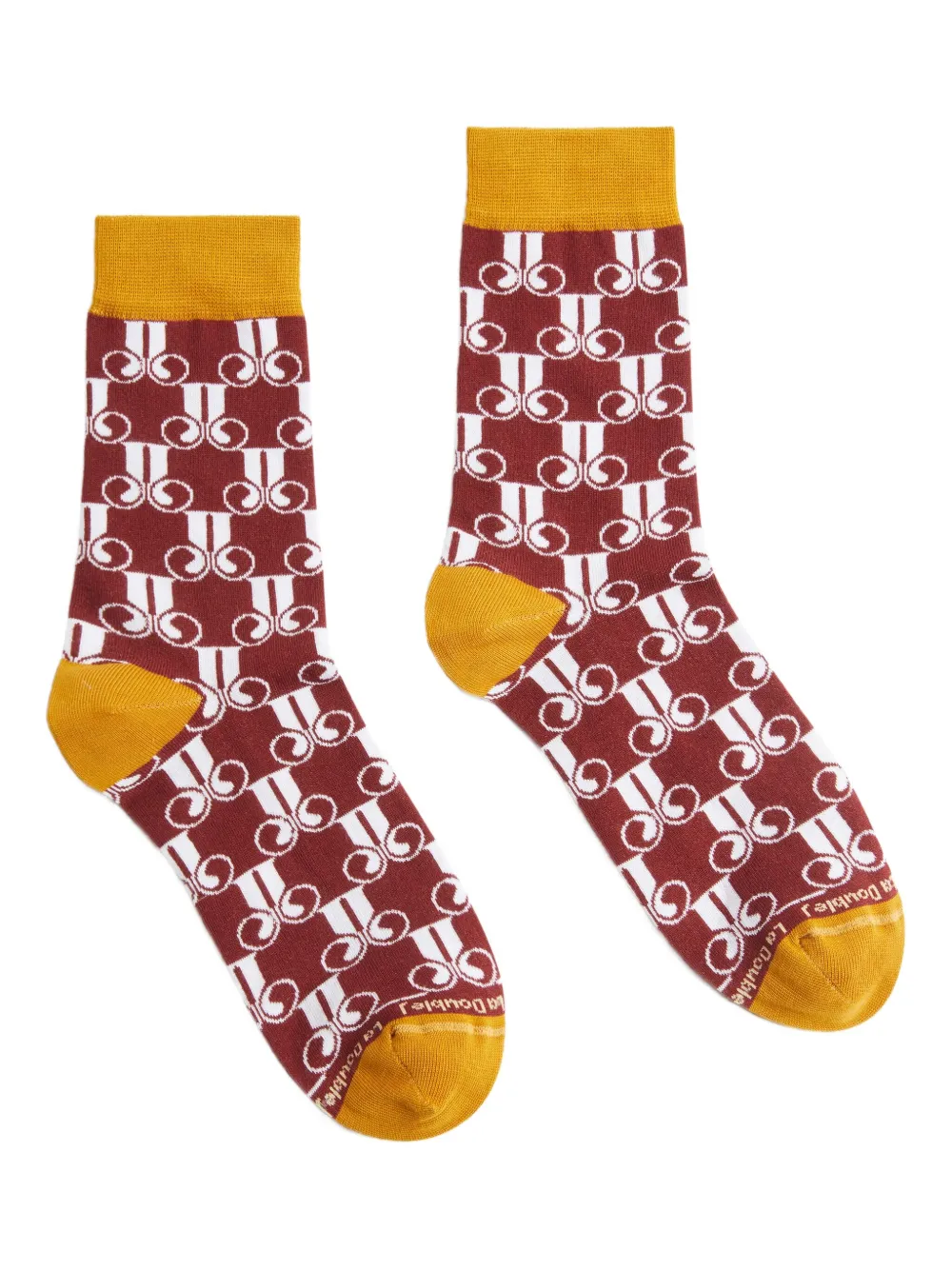 La DoubleJ monogram-pattern socks - Rosso