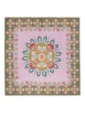 La DoubleJ floral-mandala square scarf - Green
