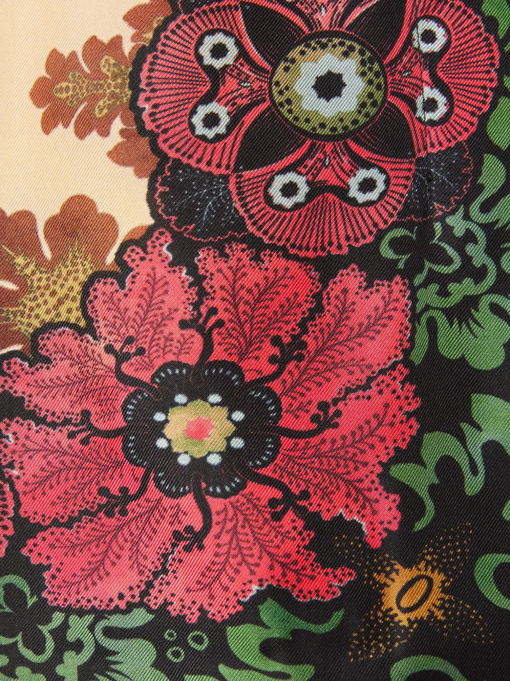 La DoubleJ Rok met bloemenprint en franje Zwart