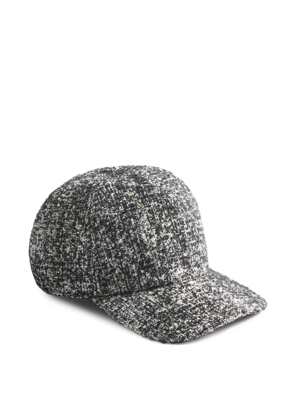La Doublej Tweed Baseball Cap In Gray