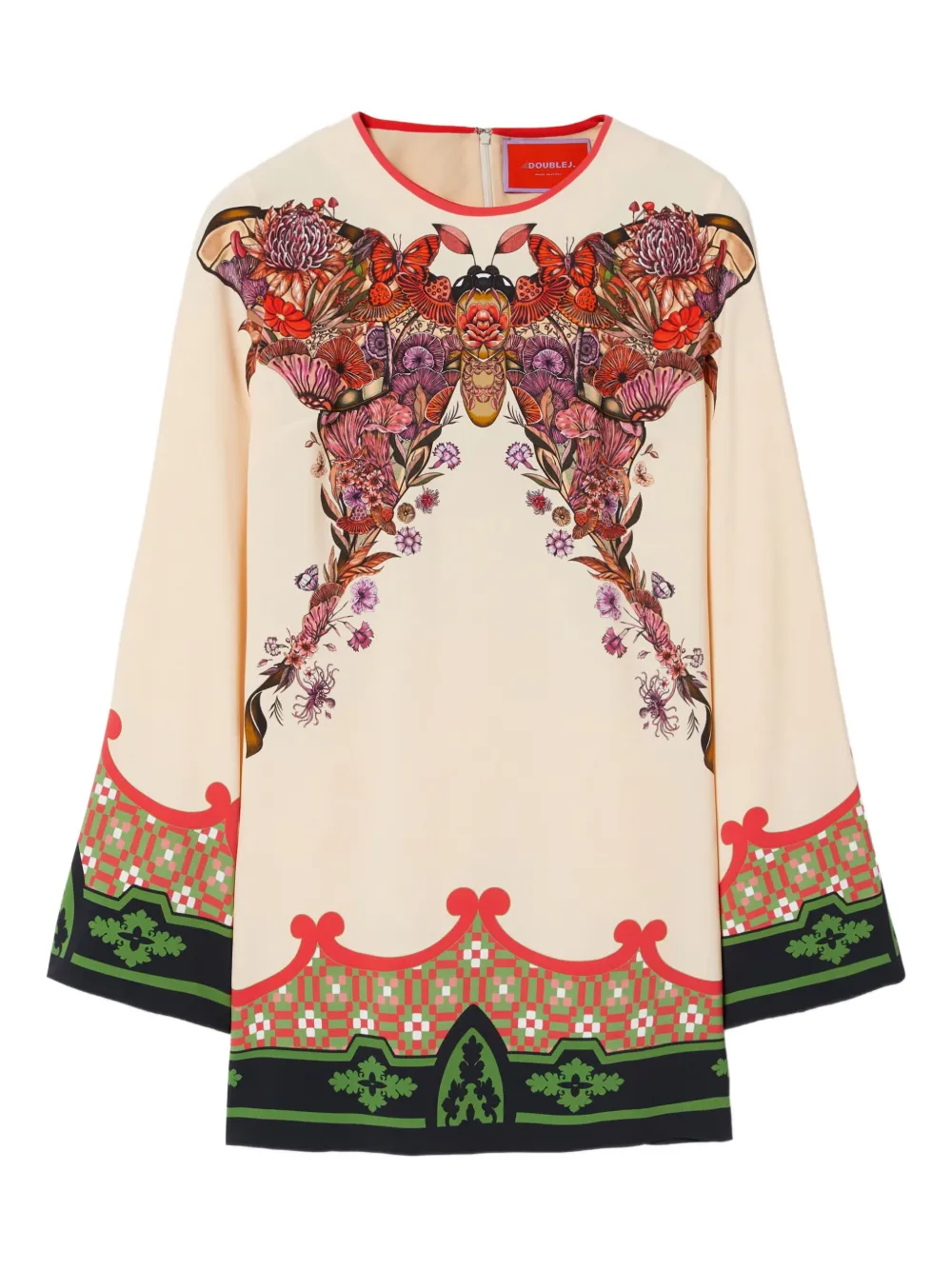 La Doublej Butterfly-print Mini Day Dress In Multi