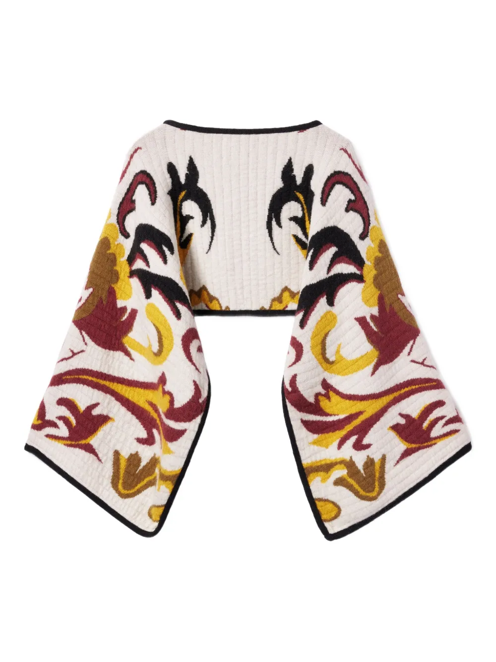La Doublej Floral-patterned Wide-sleeve Stole In Multi