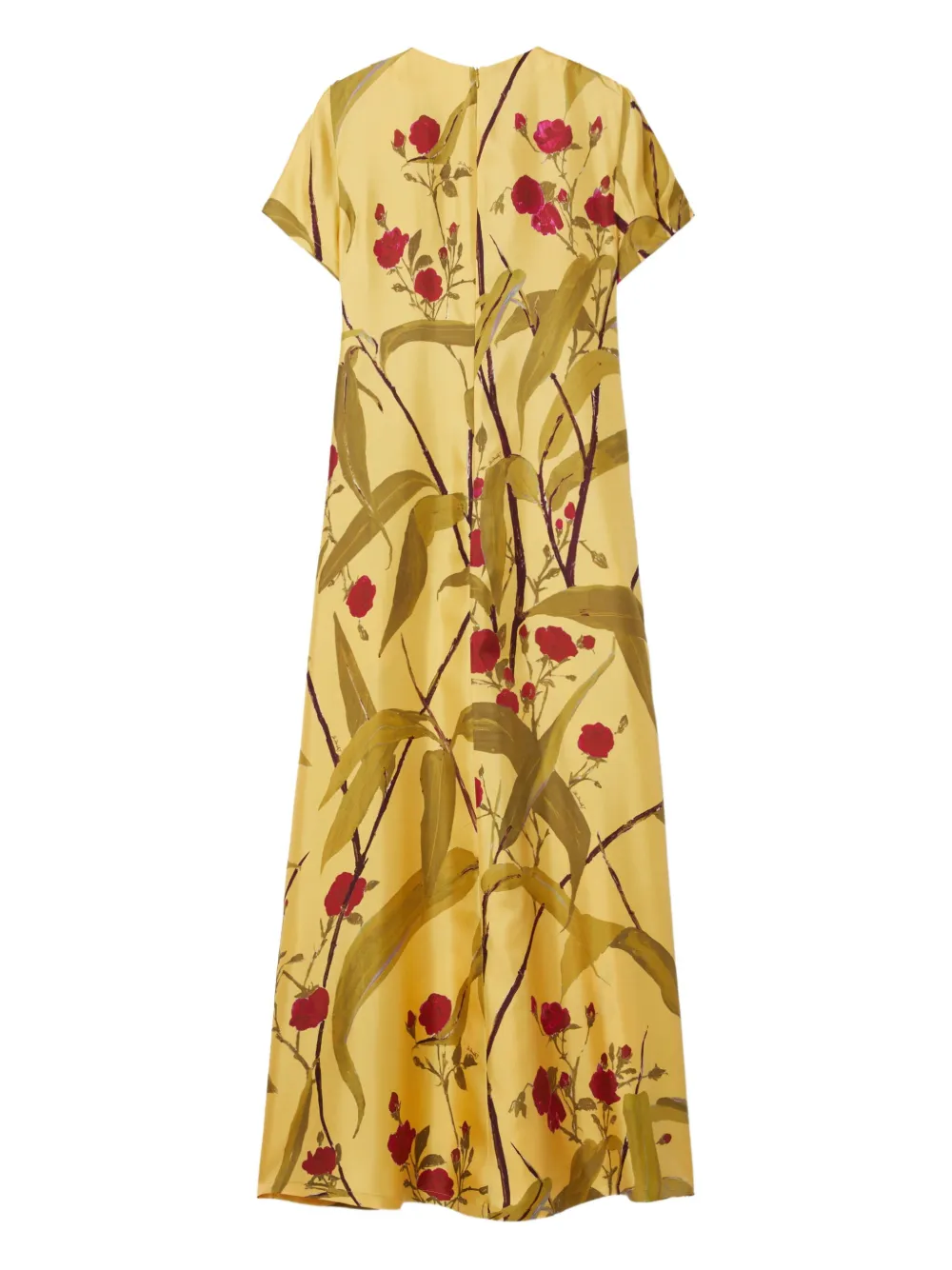 La Doublej Floral-print Swing Midi Day Dress In Multi