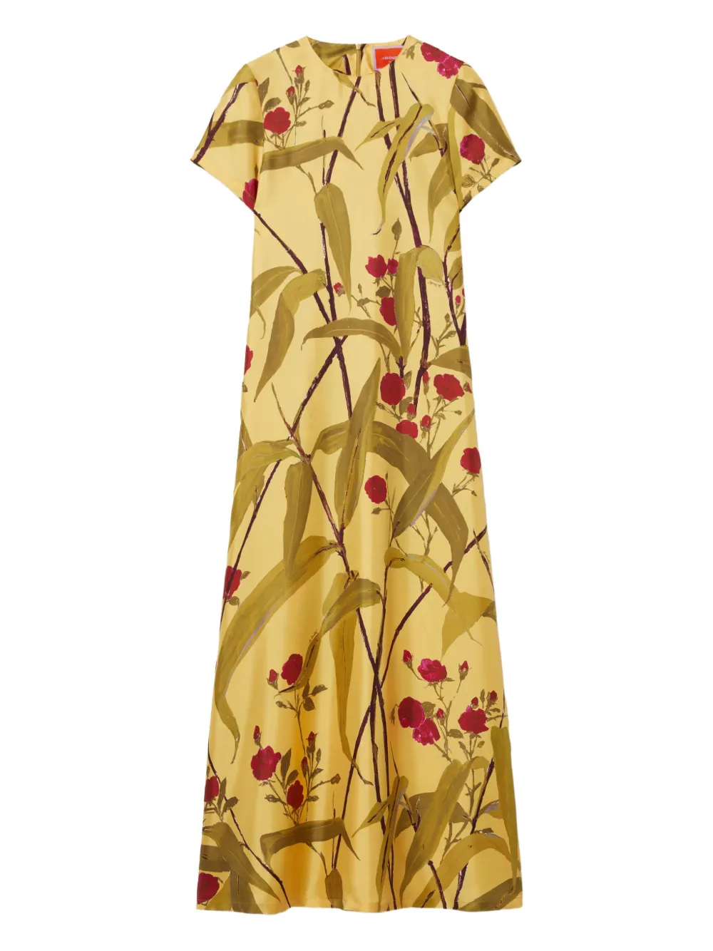 La Doublej Floral-print Swing Midi Day Dress In Multi