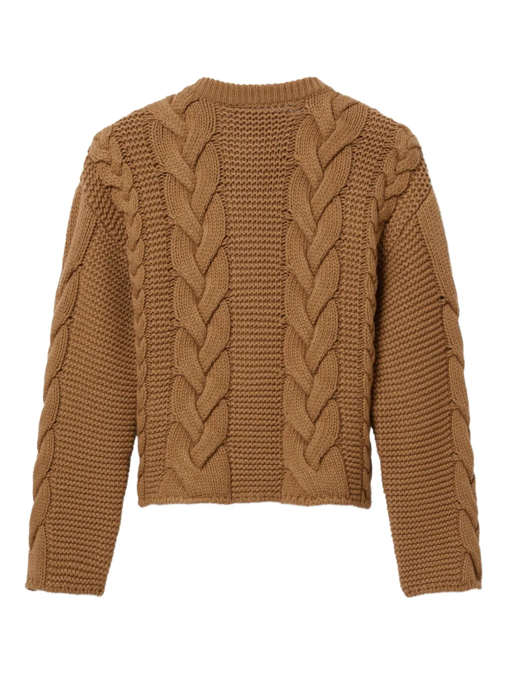 La Doublej Long-sleeve Cable-knit Cardigan In Brown
