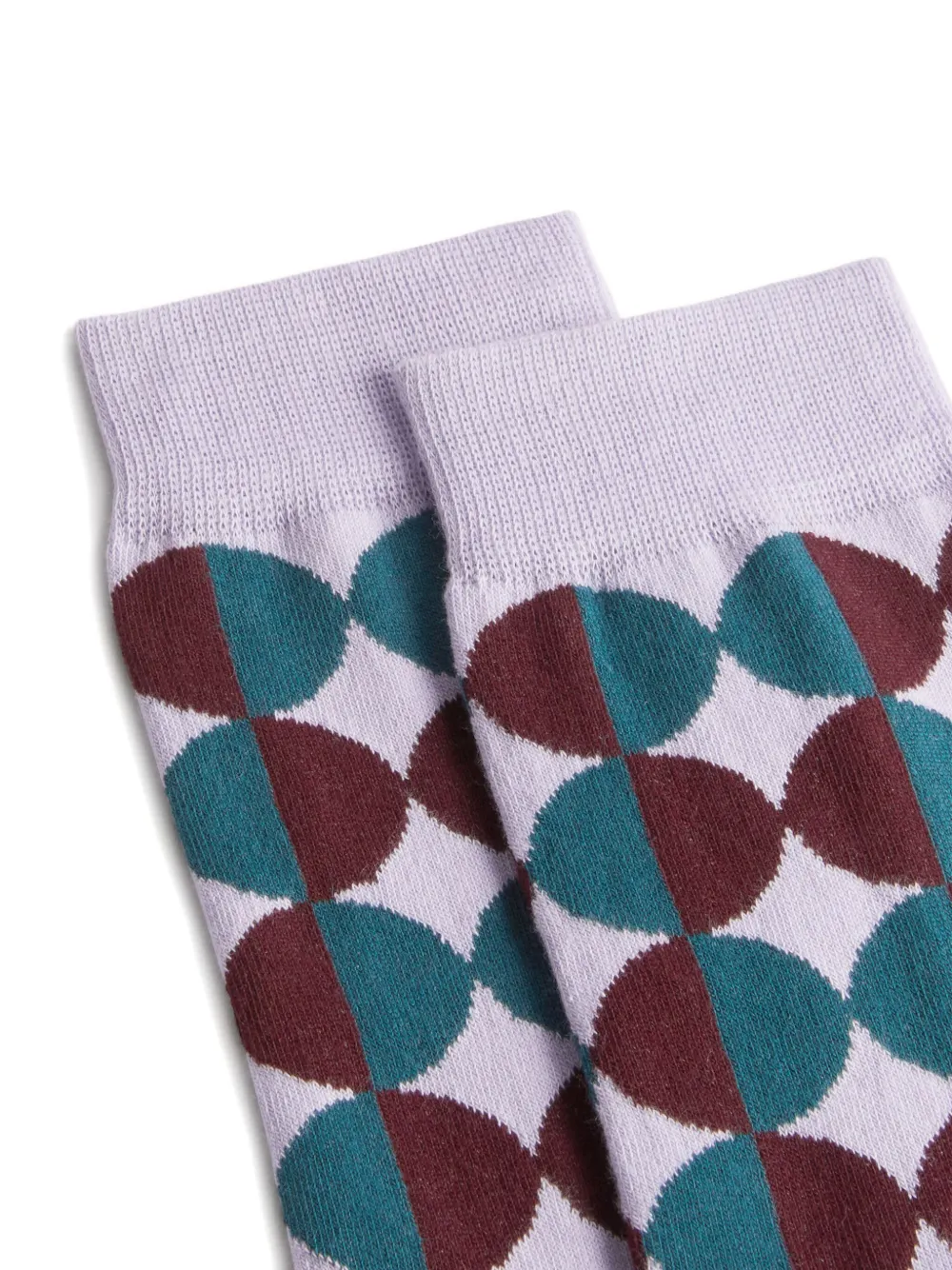 La Doublej Geometric-pattern Cotton-blend Socks In Purple