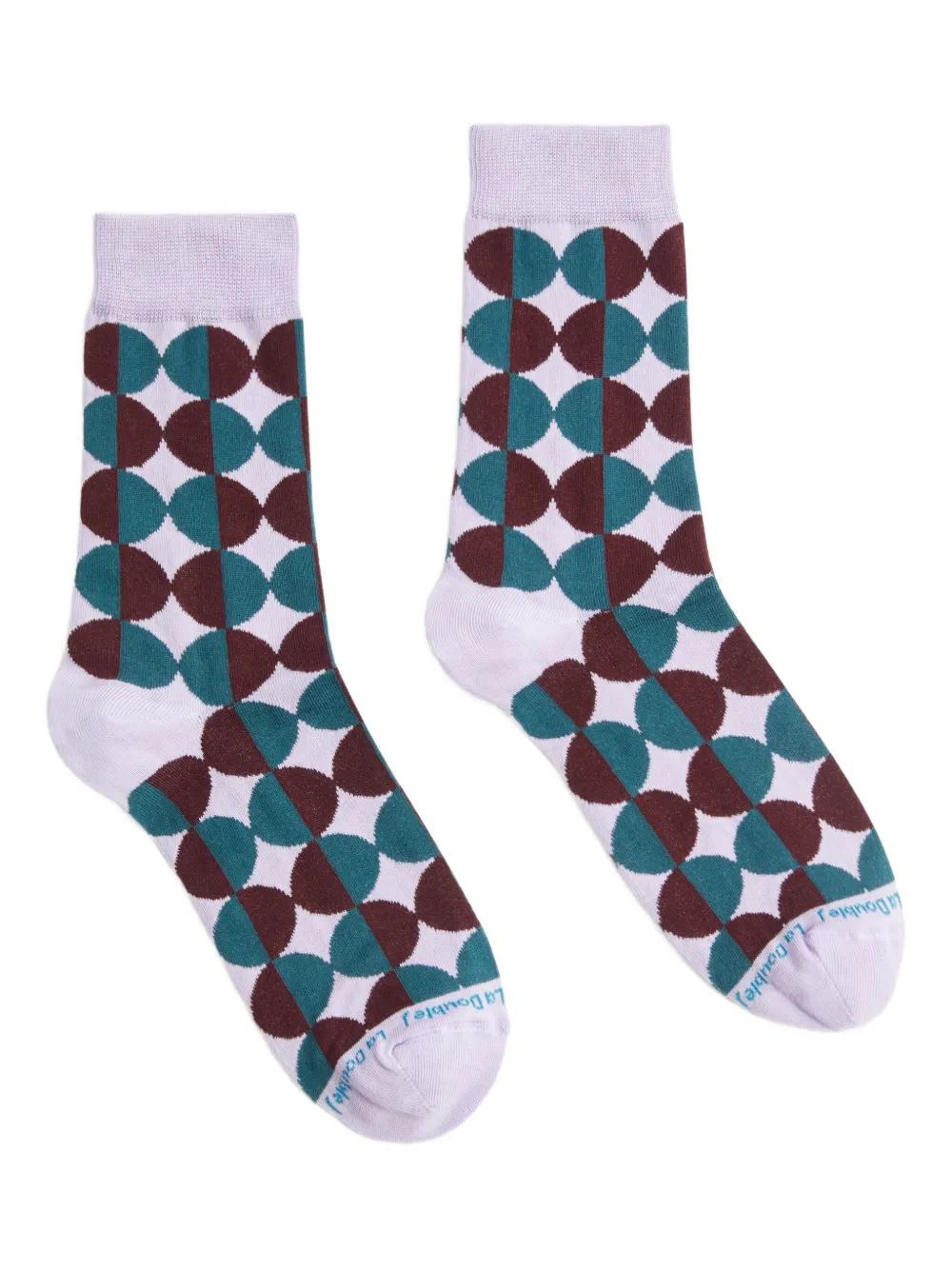 La DoubleJ geometric-pattern cotton-blend socks - Viola