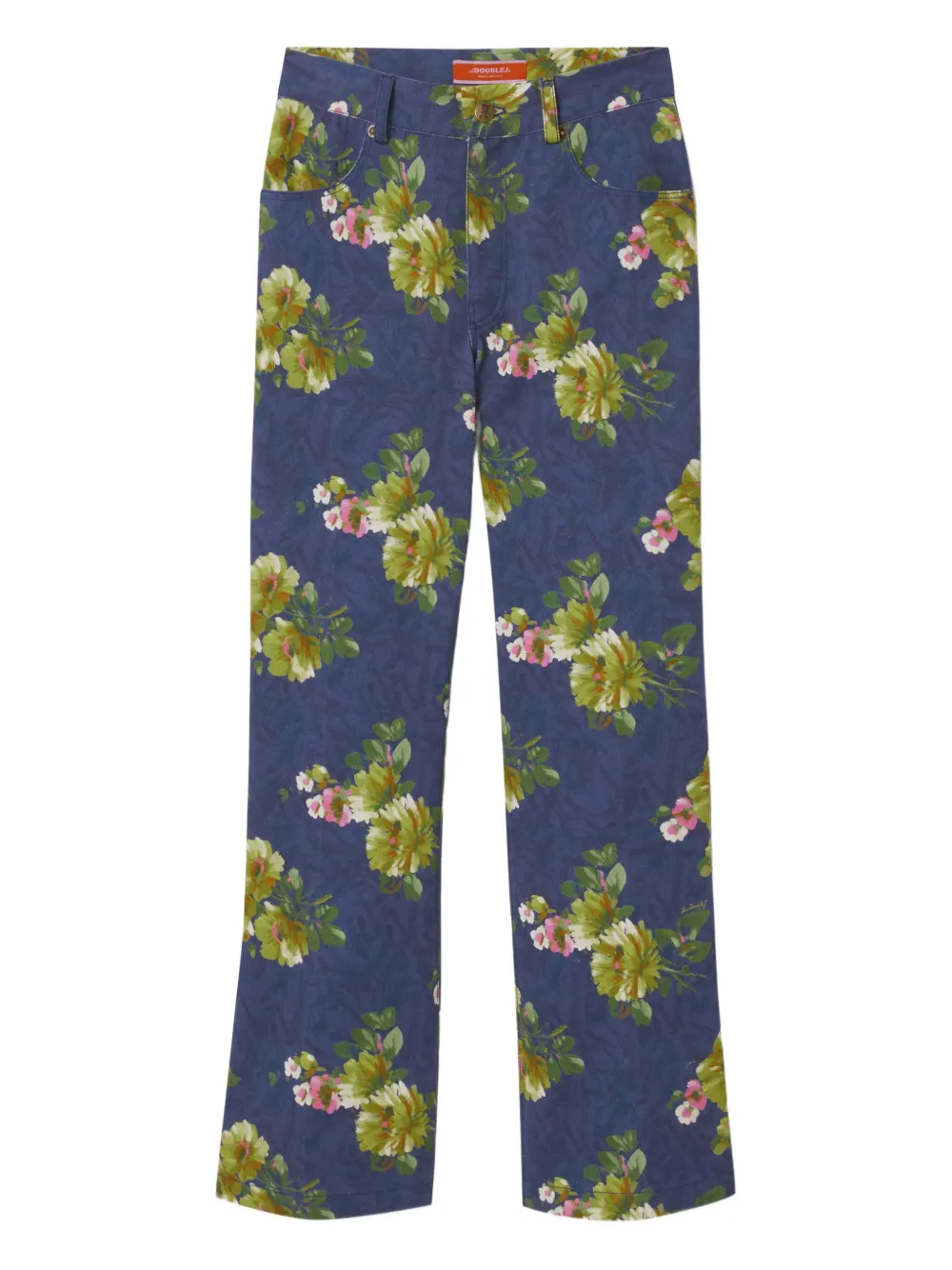 La DoubleJ Jeans met bloemenprint Blauw