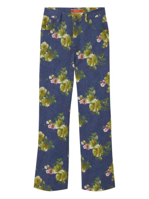 La DoubleJ floral-print flared jeans