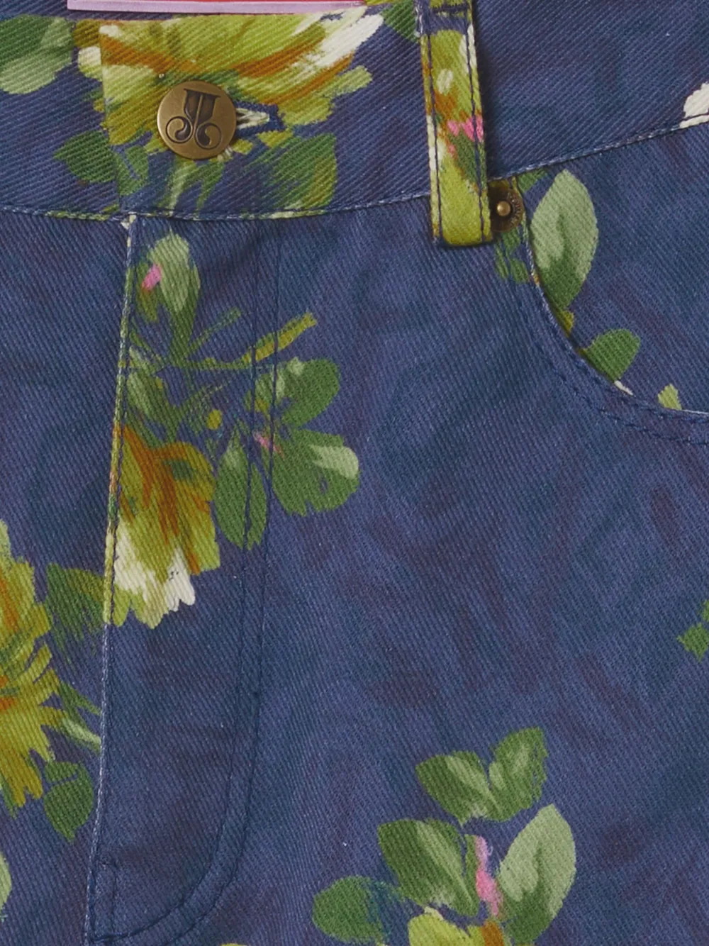 La DoubleJ Jeans met bloemenprint Blauw