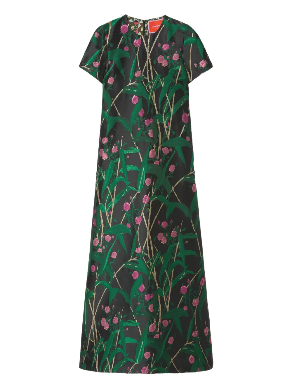 La DoubleJ floral midi day dress | Black | Image 1
