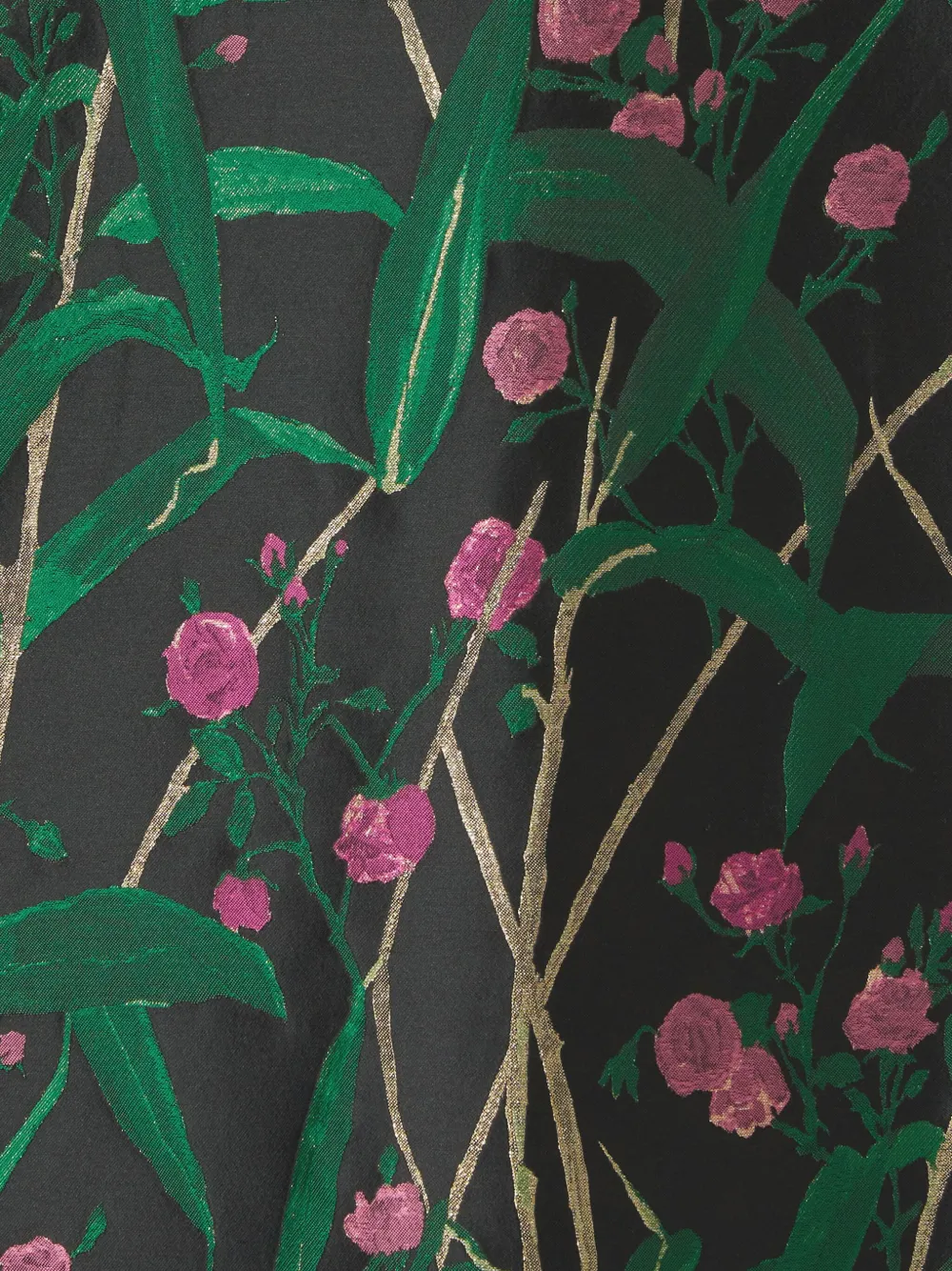 La DoubleJ Midi-jurk met bloemen Zwart