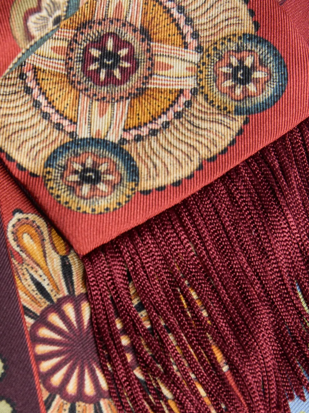 La DoubleJ floral-pattern fringed scarf - Rood
