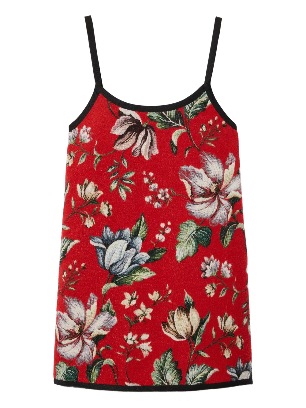 La Doublej Floral Jacquard Slip Dress In Red