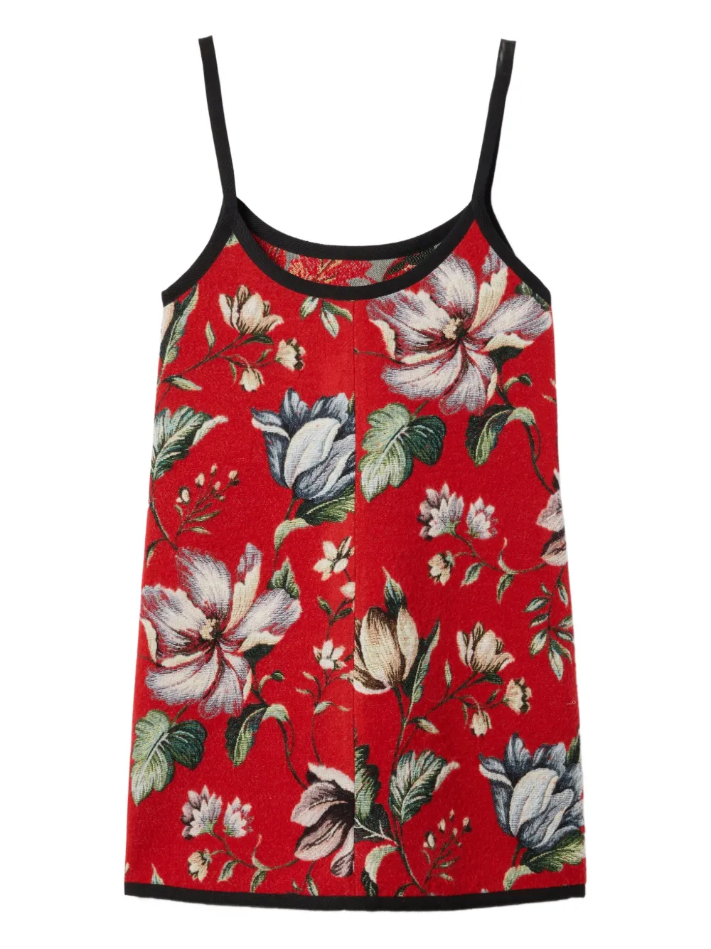 La DoubleJ floral jacquard slip dress - Rood