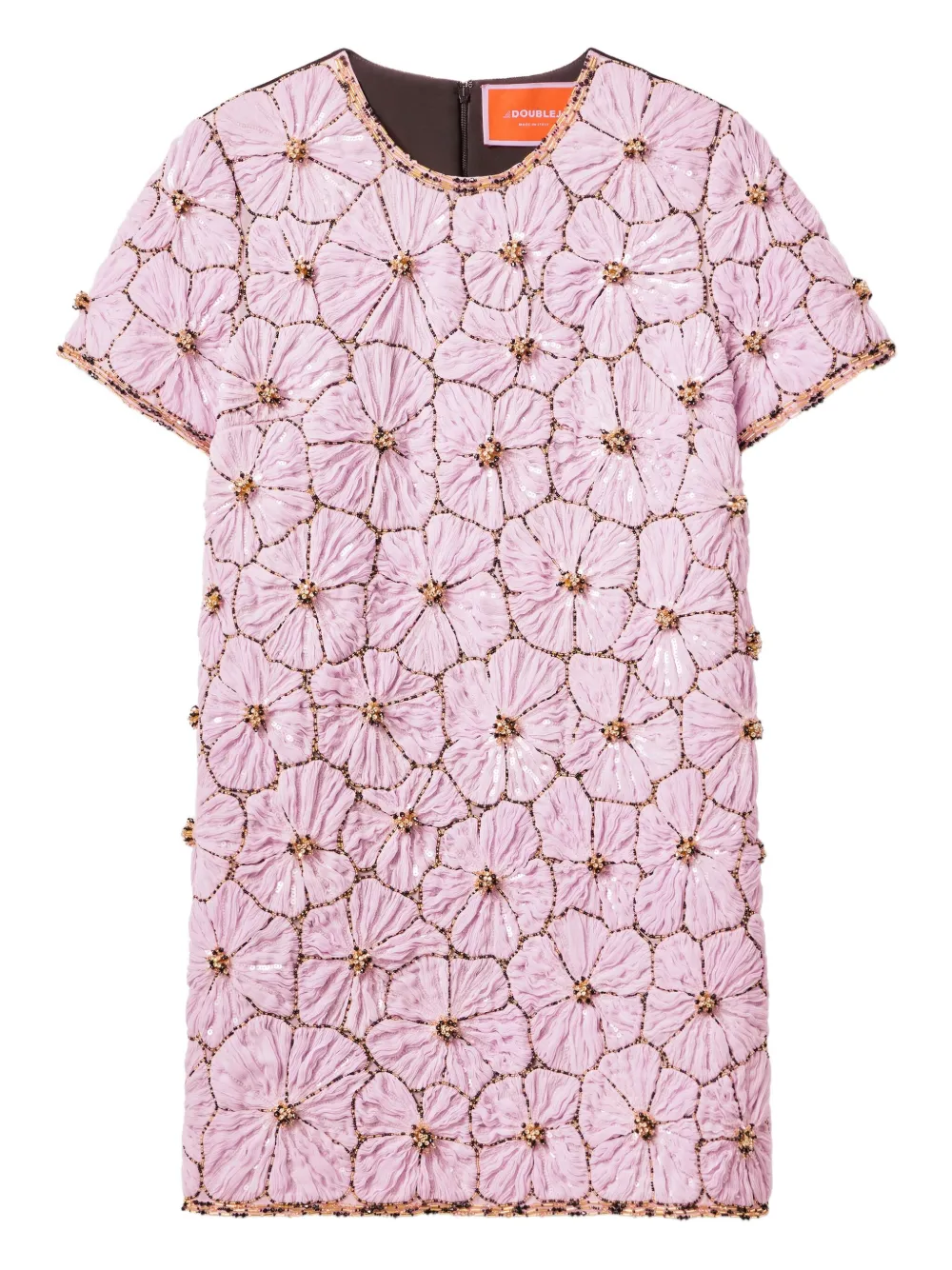 La DoubleJ robe courte à fleurs brodées | noir | Image 1
