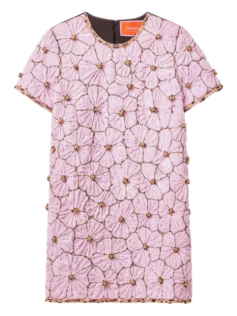 La DoubleJ embroidered floral mini day dress