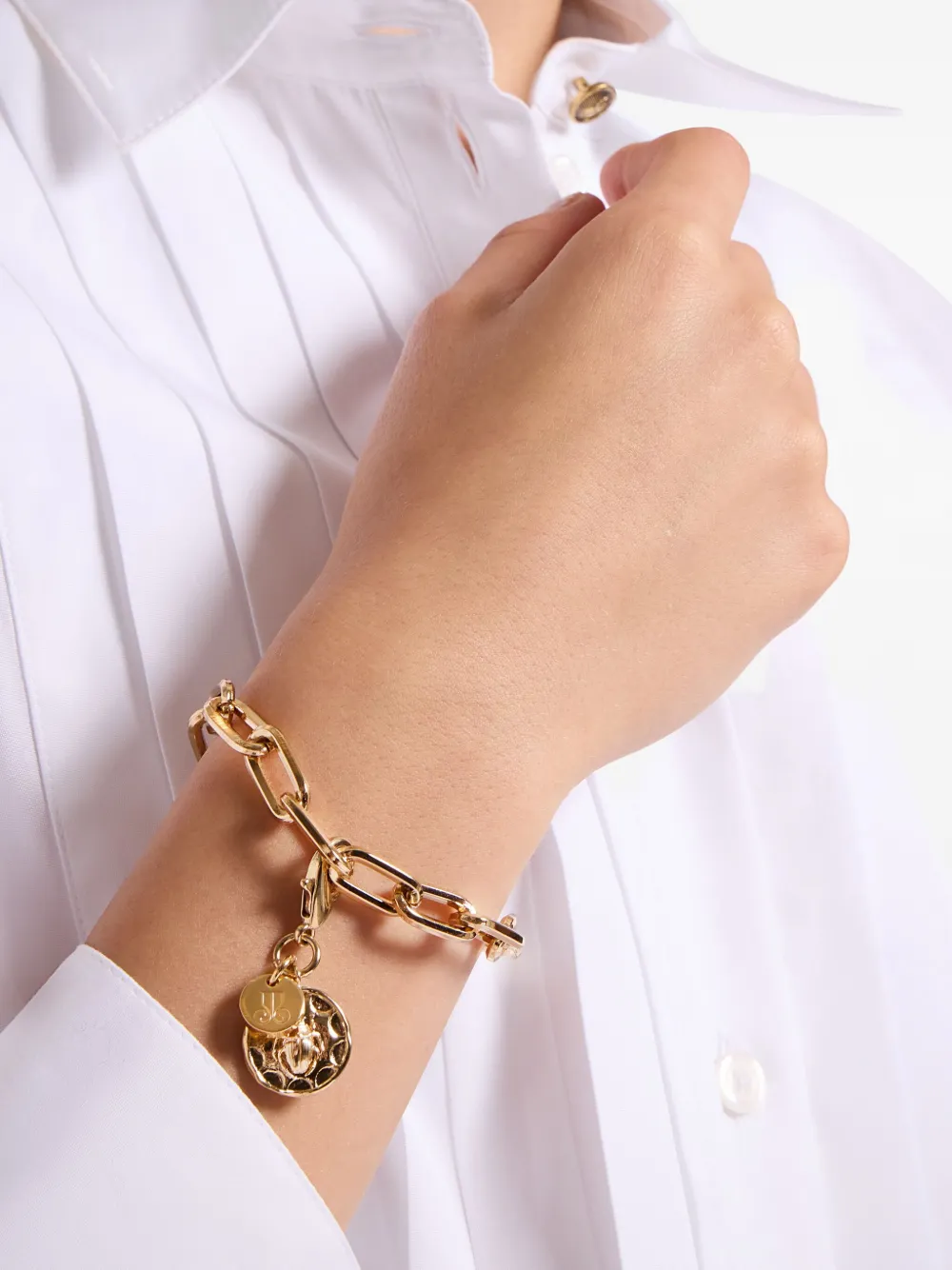 La Doublej Winged Scarab Charm In Gold