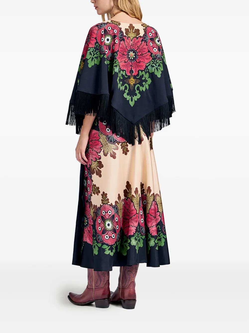 La DoubleJ Jas met bloemenprint Zwart