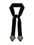 La DoubleJ beaded velvet stole - Black