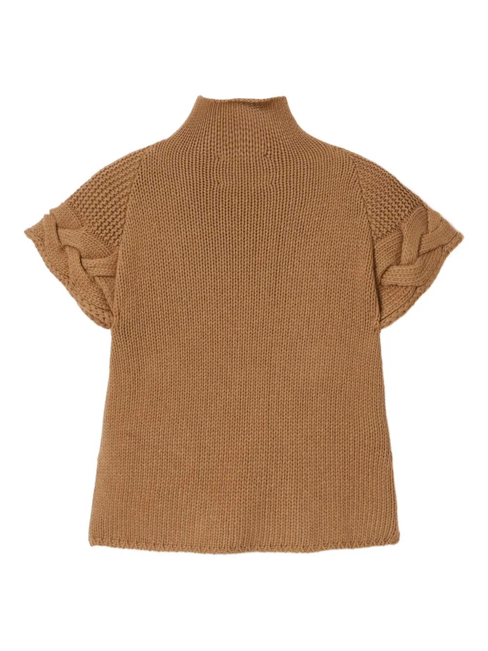 La DoubleJ Kabelgebreide trui met korte mouwen Bruin