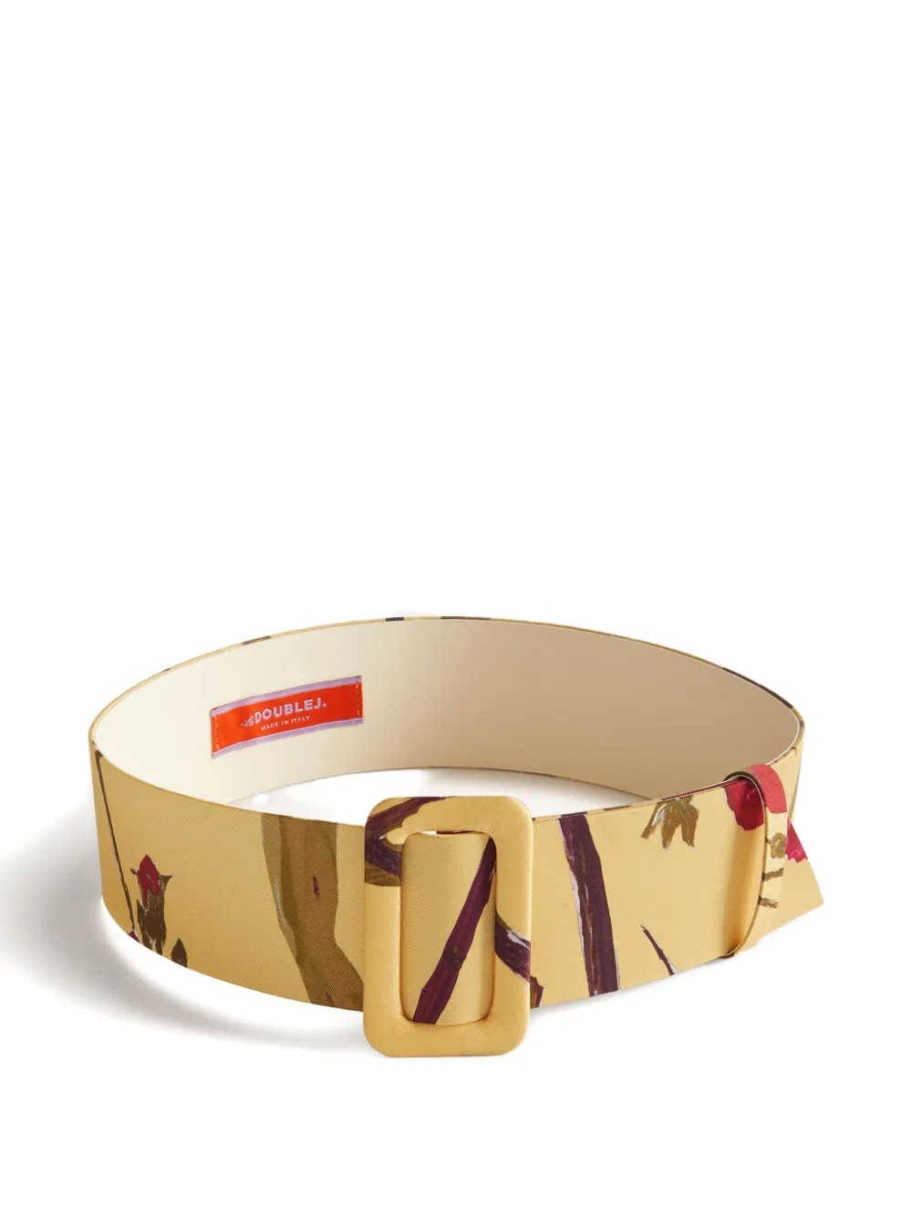 La DoubleJ floral-print buckle belt - Geel