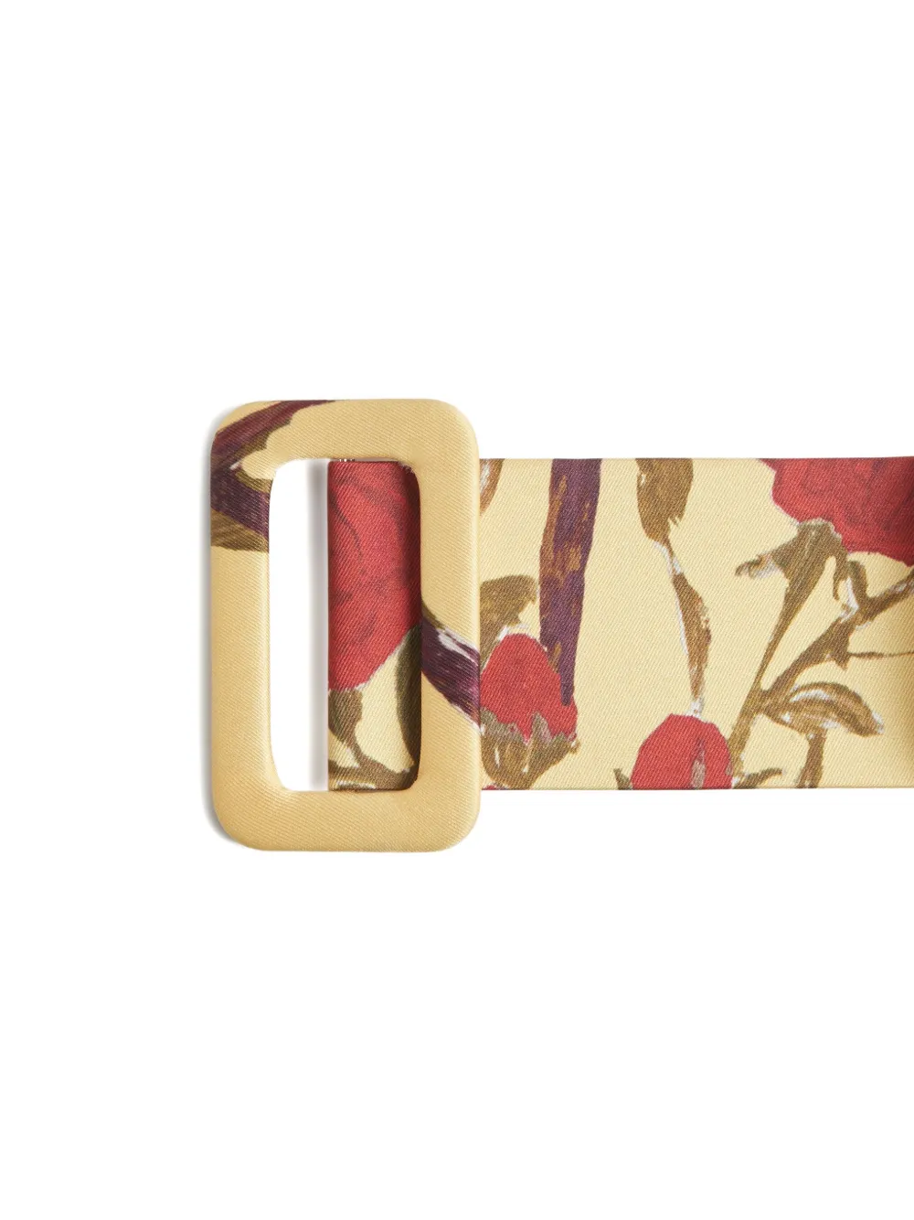 La Doublej Floral-print Buckle Belt In Yellow